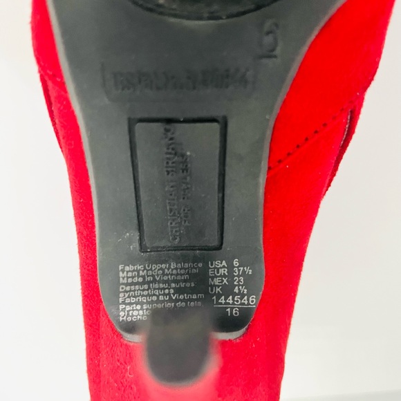 BNWOT Christian Siriano Cut out design Peep toe heeled Ankle boots zip back Red - Picture 7 of 7